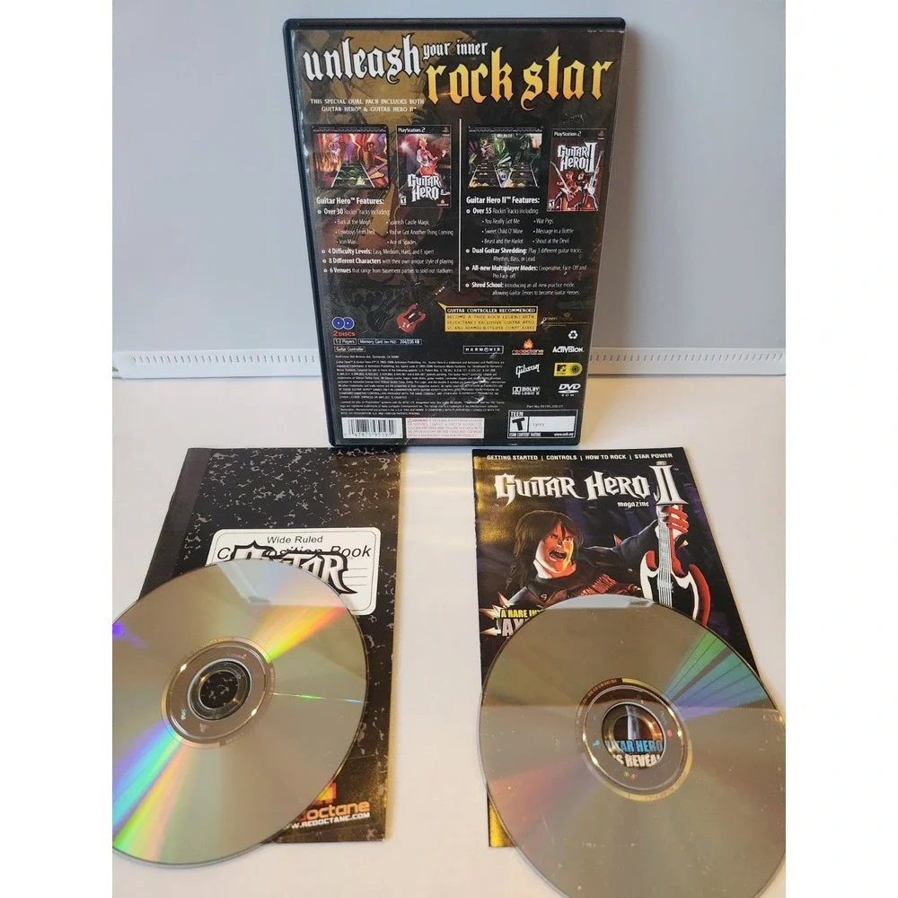 Guitar Hero & Guitar Hero II Dual Pack 1 2 (Sony PlayStation 2, 2007) PS2 CIB
